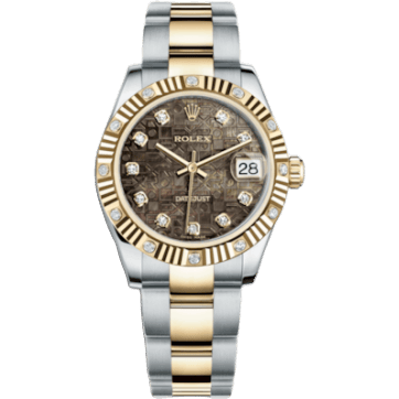 Rolex Datejust 31 Rolesor Yellow Fluted Diamond / Oyster / Black MOP Computer 178313-0054