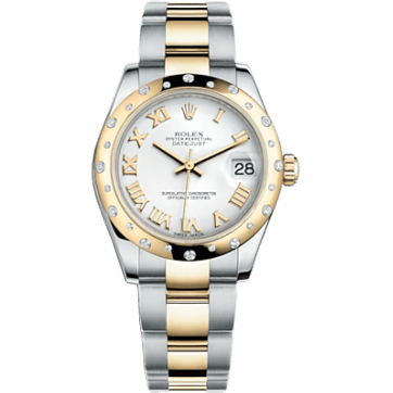 Rolex Datejust 31 Rolesor Yellow Domed Diamond / Oyster / White Roman 178343-0004