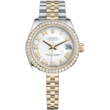 Rolex Datejust 31 Rolesor Yellow Diamond / Jubilee / White Roman 178383-0012