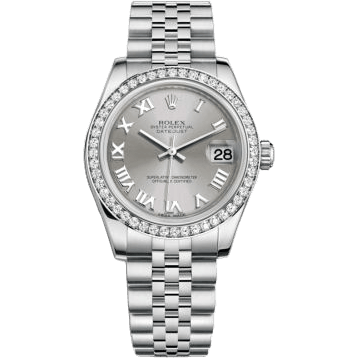 Rolex Datejust 31 Stainless Steel Diamond / Jubilee / Rhodium - Roman 178384-0007