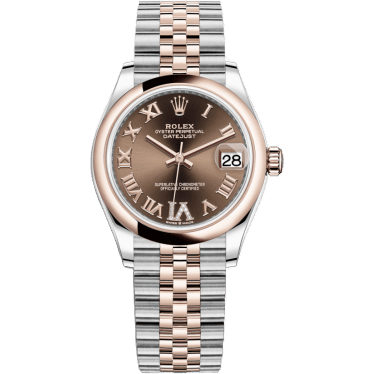 Rolex Datejust 31 Stainless Steel / Rose Gold / Domed / Chocolate - Roman / Jubilee 278241-0004