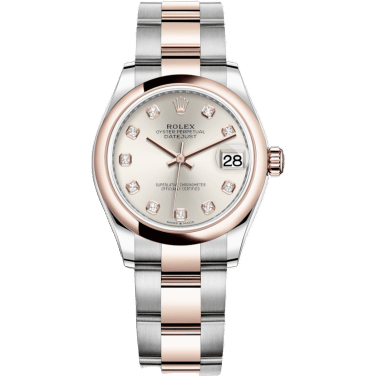 Rolex Datejust 31 Stainless Steel / Rose Gold / Domed / Silver - Diamond / Oyster 278241-0015