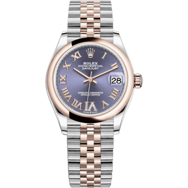 Rolex Datejust 31 Stainless Steel / Rose Gold / Domed / Aubergine - Roman / Jubilee 278241-0020