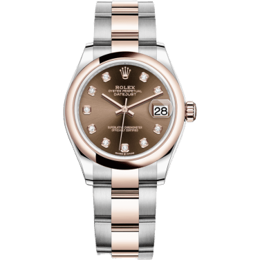 Rolex Datejust 31 Stainless Steel/ Rose Gold / Domed / Chocolate - Diamond / Oyster 278241-0027