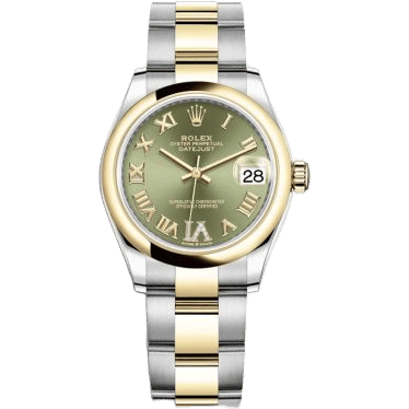 Rolex Datejust 31 Stainless Steel / Yellow Gold / Domed / Olive - Roman / Oyster 278243-0015