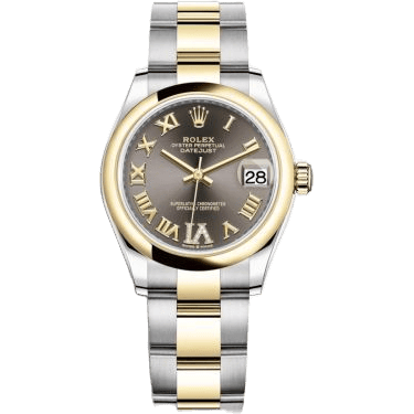 Rolex Datejust 31 Stainless Steel / Yellow Gold / Domed / Grey - Roman / Oyster 278243-0017