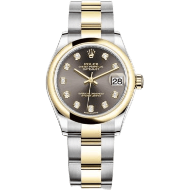 Rolex Datejust 31 Stainless Steel / Yellow Gold / Domed / Grey - Diamond / Oyster 278243-0021