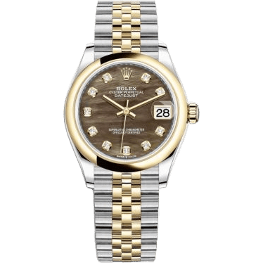 Rolex Datejust 31 Stainless Steel / Yellow Gold / Domed / Black MOP / Jubilee 278243-0024