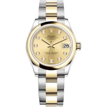 Rolex Datejust 31 Stainless Steel / Yellow Gold / Domed / Champagne - Diamond / Oyster 278243-0025