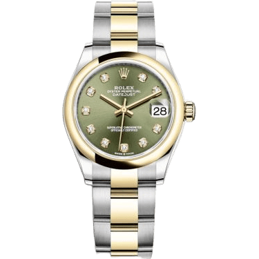 Rolex Datejust 31 Stainless Steel / Yellow Gold / Domed / Olive - Diamond / Oyster 278243-0029