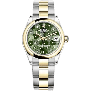 Rolex Datejust 31 Stainless Steel / Yellow Gold / Domed / Olive - Floral / Oyster 278243-0031