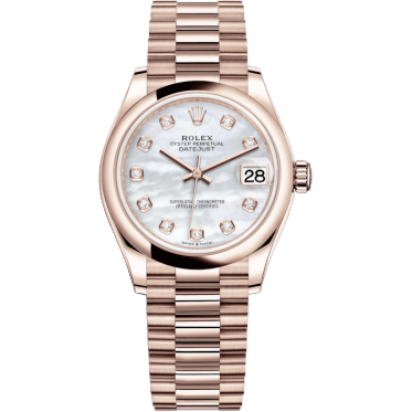 Rolex Datejust 31 Rose Gold / Domed / MOP / President 278245-0014