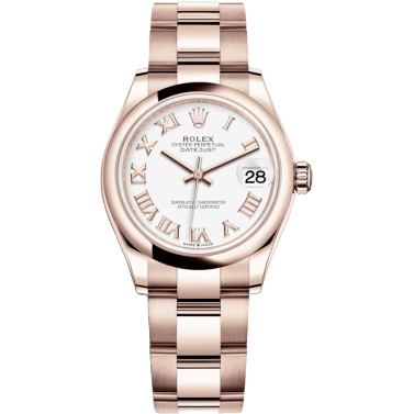 Rolex Datejust 31 Rose Gold / Domed / White - Roman / Oyster 278245-0017