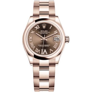 Rolex Datejust 31 Rose Gold / Domed / Chocolate - Roman / Oyster 278245-0023