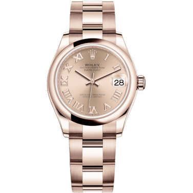 Rolex Datejust 31 Rose Gold / Domed / Rose - Roman / Oyster 278245-0033