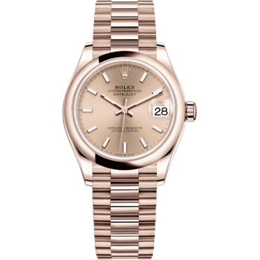 Rolex Datejust 31 Rose Gold / Domed / Rose / President 278245-0036