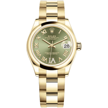 Rolex Datejust 31 Yellow Gold / Domed / Olive - Roman / Oyster 278248-0029