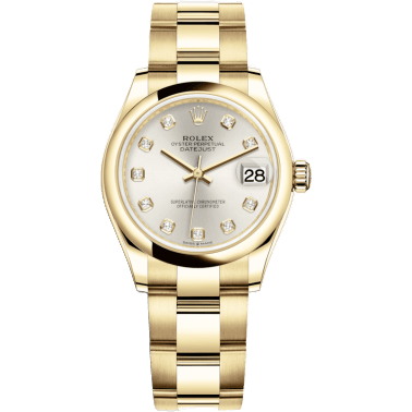 Rolex Datejust 31 Yellow Gold / Domed / Silver - Diamond / Oyster 278248-0033