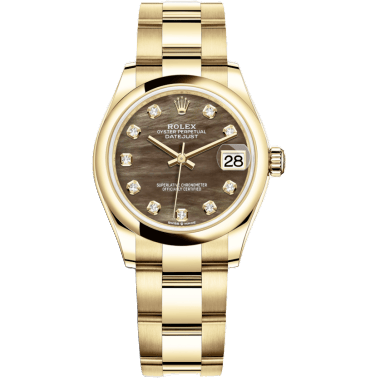 Rolex Datejust 31 Yellow Gold / Domed / Black MOP / Oyster 278248-0037