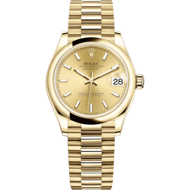 Rolex Datejust 31 Yellow Gold / Domed / Champagne / President 278248-0040