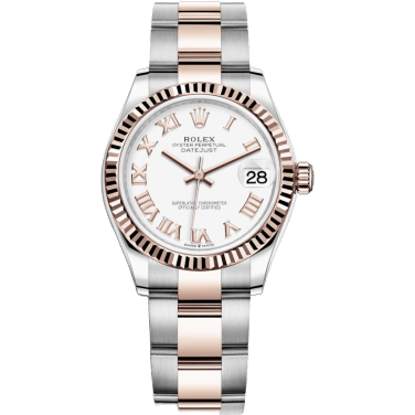 Rolex Datejust 31 Stainless Steel/ Rose Gold / Fluted / White - Roman / Oyster 278271-0001
