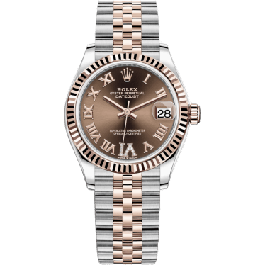 Rolex Datejust 31 Stainless Steel/ Rose Gold / Fluted / Chocolate - Roman / Jubilee 278271-0004