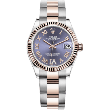 Rolex Datejust 31 Stainless Steel/ Rose Gold / Fluted / Aubergine - Roman / Oyster 278271-0019