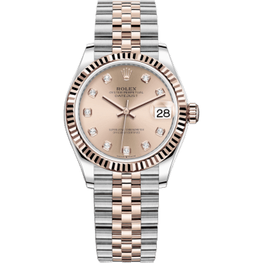 Rolex Datejust 31 Stainless Steel / Rose Gold / Fluted / Rose - Diamond / Jubilee 278271-0024