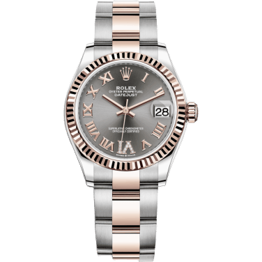 Rolex Datejust 31 Stainless Steel / Rose Gold / Fluted / Grey - Roman / Oyster 278271-0029
