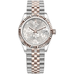 Rolex Datejust 31 Stainless Steel/ Rose Gold / Fluted / Silver - Floral / Jubilee 278271-0032