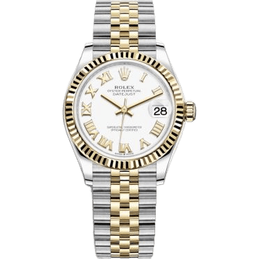 Rolex Datejust 31 Stainless Steel / Yellow Gold / Fluted / White - Roman / Jubilee 278273-0002