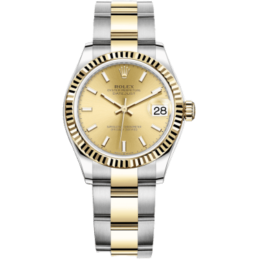 Rolex Datejust 31 Stainless Steel / Yellow Gold / Fluted / Champagne / Oyster 278273-0013