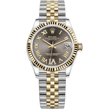 Rolex Datejust 31 Stainless Steel / Yellow Gold / Fluted / Grey - Roman / Jubilee 278273-0018
