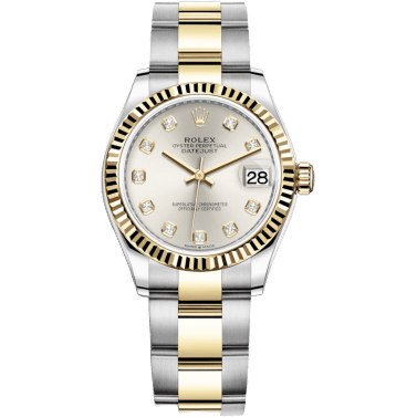 Rolex Datejust 31 Stainless Steel / Yellow Gold / Fluted / Silver - Diamond / Oyster 278273-0019