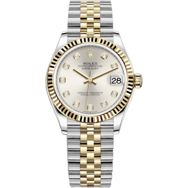 Rolex Datejust 31 Stainless Steel / Yellow Gold / Fluted / Silver - Diamond / Jubilee 278273-0020
