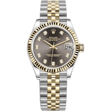 Rolex Datejust 31 Stainless Steel / Yellow Gold / Fluted / Grey - Diamond / Jubilee 278273-0022