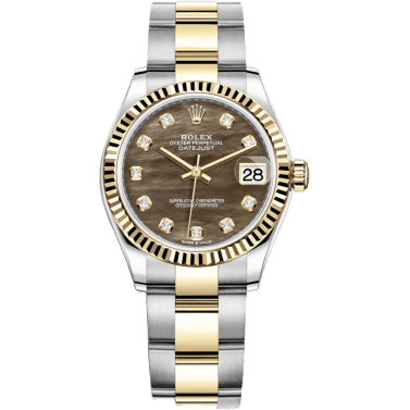 Rolex Datejust 31 Stainless Steel / Yellow Gold / Fluted / Black MOP / Oyster 278273-0023