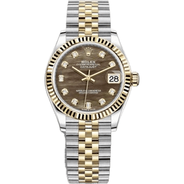 Rolex Datejust 31 Stainless Steel / Yellow Gold / Fluted / Black MOP / Jubilee 278273-0024
