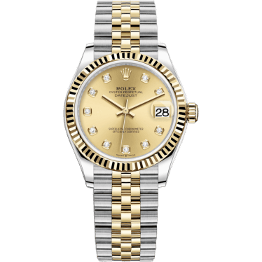 Rolex Datejust 31 Stainless Steel / Yellow Gold / Fluted / Champagne - Diamond / Jubilee 278273-0026