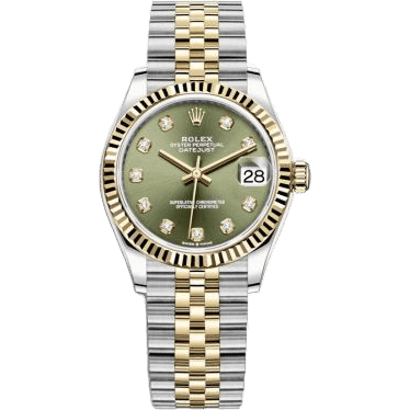 Rolex Datejust 31 Stainless Steel / Yellow Gold / Fluted / Olive - Diamond / Jubilee 278273-0030