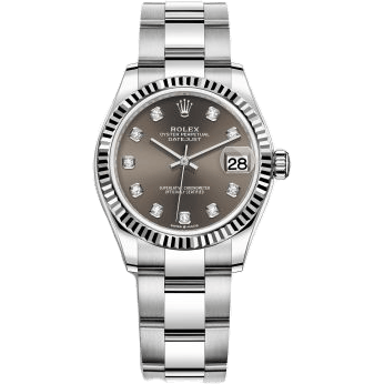 Rolex Datejust 31 Stainless Steel Fluted / Oyster / Grey - Diamonds 278274-0007