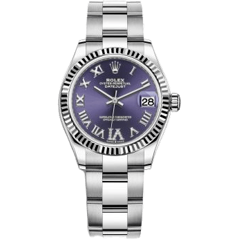 Rolex Datejust 31 Stainless Steel Fluted / Oyster / Aubergine - Roman 278274-0025