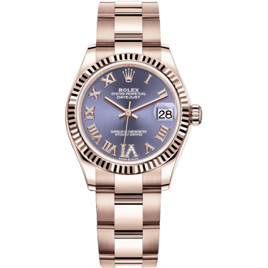 Rolex Datejust 31 Rose Gold / Fluted / Aubergine - Roman / Oyster 278275-0028