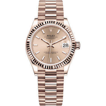 Rolex Datejust 31 Rose Gold / Fluted / Rose / President 278275-0037