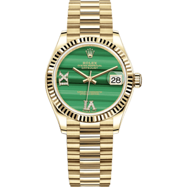 Rolex Datejust 31 Yellow Gold / Fluted / Malachite / President 278278-0004