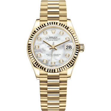 Rolex Datejust 31 Yellow Gold / Fluted / MOP / President 278278-0010