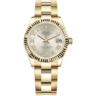 Rolex Datejust 31 Yellow Gold / Fluted / Silver - Roman / Oyster 278278-0027
