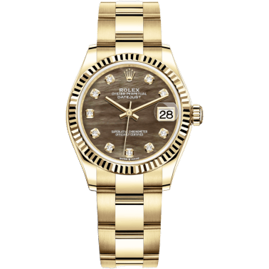 Rolex Datejust 31 Yellow Gold / Fluted / Black MOP / Oyster 278278-0037