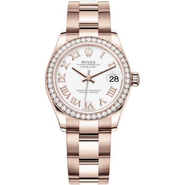 Datejust 31 Rose Gold / Diamond / White - Roman / Oyster
