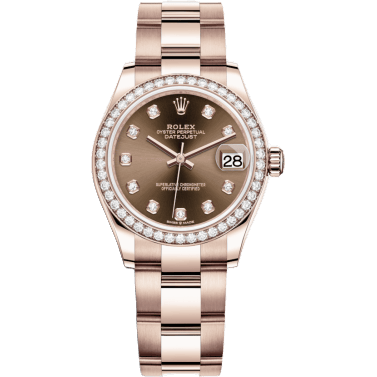 Datejust 31 Rose Gold / Diamond / Chocolate - Diamond / Oyster
